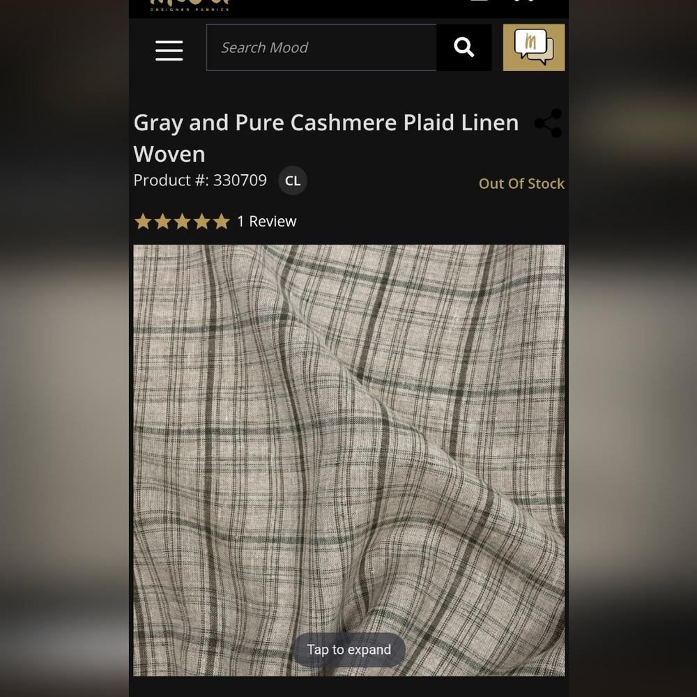 5 Yards Plaid Linen Mood Fabric